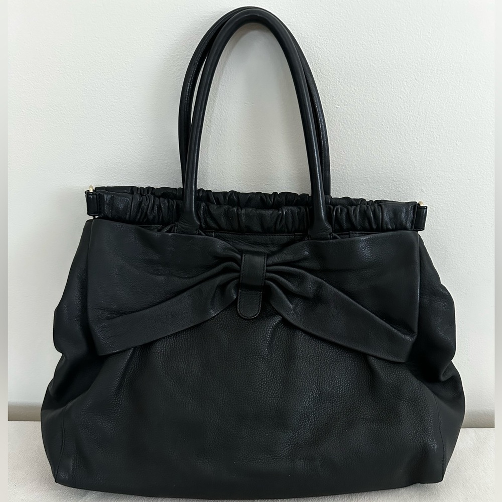 RED tote (black leather) ladies handbag by VALENTINO